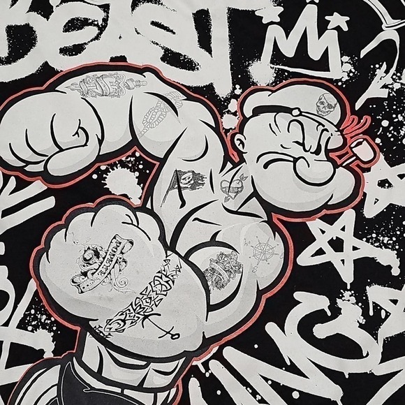 Popeye Beast Mode Graphic Tee Shirt Large - Picture 4 of 8
